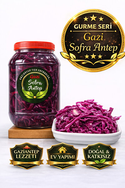 gazisofraantep Mor,Kırmızı Lahana-Turşusu 5'lik Pet / Doğal, Katkısız Çıtır L...