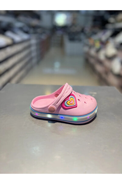 Akınal Bella Kız Çocuk Işıklı Stickersli Pembe Terlik
