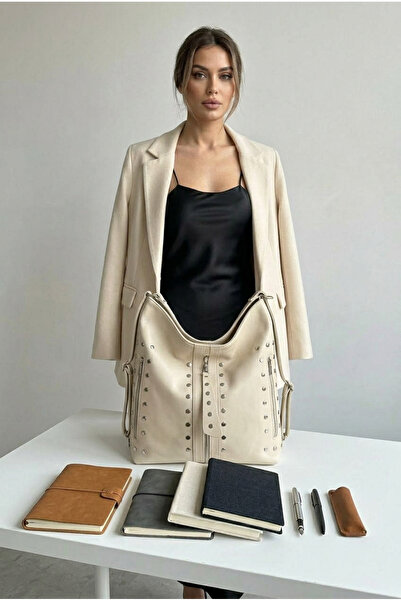 Çanta Trend Moale piele sintetică Femei detaliu cu ținte Femei Umăr rucsac