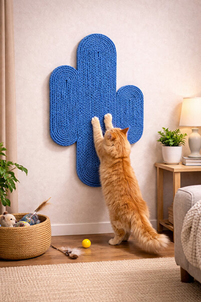 Naspar 100% Organic Blue Thread Sewn Cat Scratching Mat, Natural, Non-Dismant...