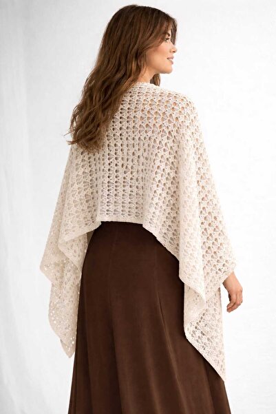CebeTriko Heart Patterned Knitwear Shoulder Shawl – Stylish and Comfortable Women's Shawl Model - Soft Shoulder Shawl