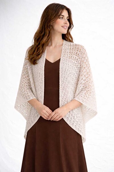 Cebe Șal de umăr din tricotaj cu model inimioare – Model de șal elegant și co...