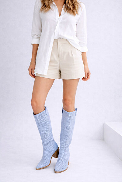 POTEEN Ptc Away Kadın Western Kowboy Topuklu Yazlık Çizme