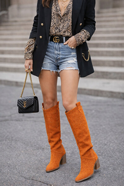 POTEEN Ptc Away Women's Western Cowboy Heeled Summer Boots