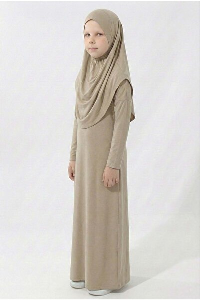 s.t. sebat tekstil Ολόσωμο Τζέρσεϊ Φόρεμα Προσευχής για Κορίτσια ΧΑΡΒΕΡΙΝΟ