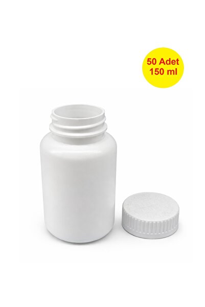 demethome 50 Adet 150 cc Boş plastik hdpe protein tozu-ecza-tablet-ilaç-kapsü...