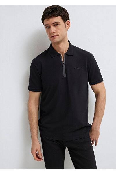 Mavi Black Zippered Black Polo Shirt Regular Fit / Normal Cut 0613137-900