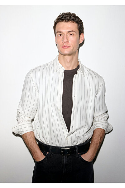 Mavi Striped Ecru Shirt Regular Fit / Normal Cut 0211891-91494