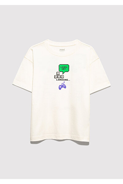 Mavi Щампована екрю тениска овърсайз / широка кройка 6610421-70057