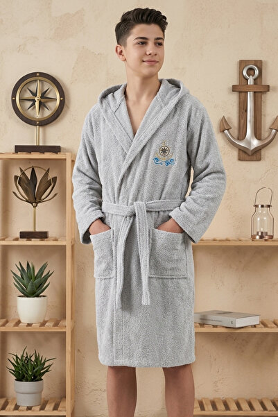 HERA 100% Cotton Hooded Young Children's Bathrobe, Pack of Belt Unisex