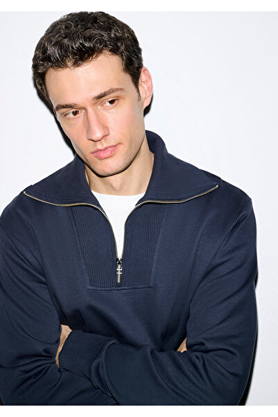 Mavi Half-Zip Navy Blue Sweatshirt 0S10539-83699