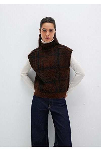 Mavi Brauner Pullover mit Stehkragen, reguläre Passform / normaler Schnitt 17...