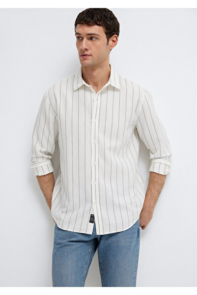 Mavi Khaki Striped Ecru Shirt Regular Fit / Regular Cut 0211384-80692
