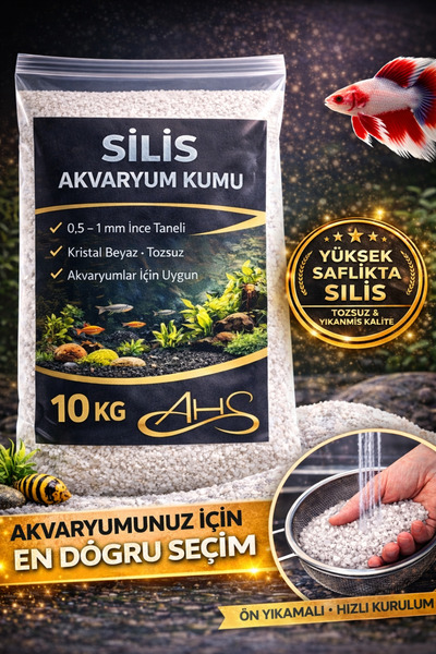 AHS 10 Kg 04-08 mm Silis Krem Renk Bitki Kumu Akvaryum Kumu 10 Kg