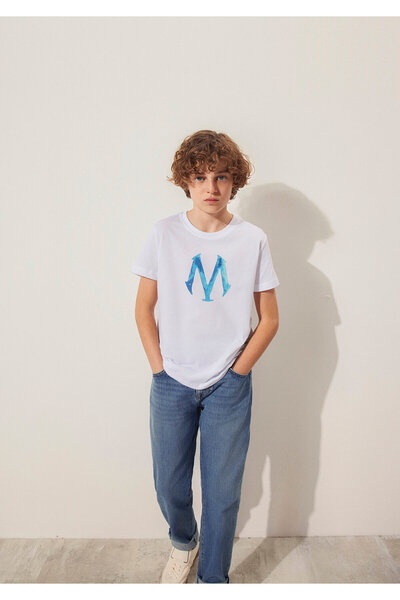 Mavi Бяла тениска с щампа с лого Seal Regular Fit / Regular Fit 6610063-620