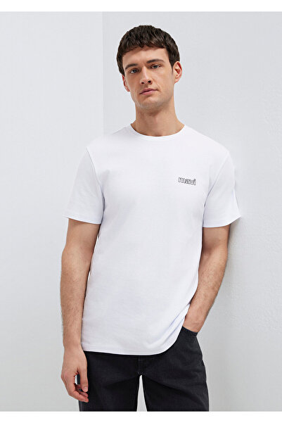 Mavi Weißes T-Shirt mit Logo-Print, Slim Fit / Slim Fit 0610360-620