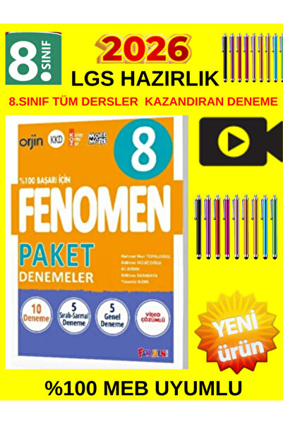Fenomen Yayıncılık 8.Sınıf Tüm Dersler Lgs Hazırlık 10 Genel Deneme Tablet Ka...
