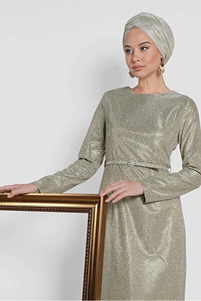 Alvina SİMLİ KEMERLİ ELBİSE 4101