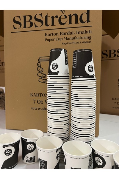 SBStrend HEDİYELİ 7 Oz Vending Kağıt Karton Bardak Koli 3000 Adet Kahve Makin...