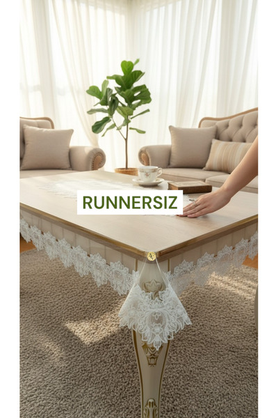 Altın Çeyiz Tekstil Şeffaf Masa Örtüsü Pvc Fransız Güpürlü Günlük