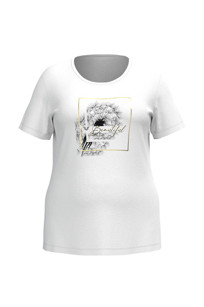 bilcee Біла футболка з принтом для жінок великих розмірів 4062