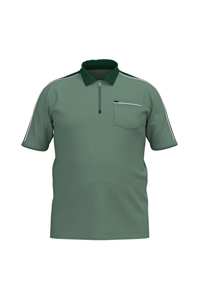 bilcee Men's Green Large Size Polo Neck T-Shirt 4192