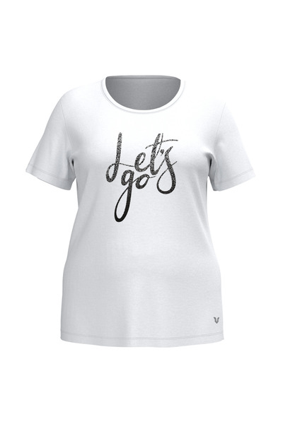 bilcee Жіноча біла футболка великого розміру з принтом 4177