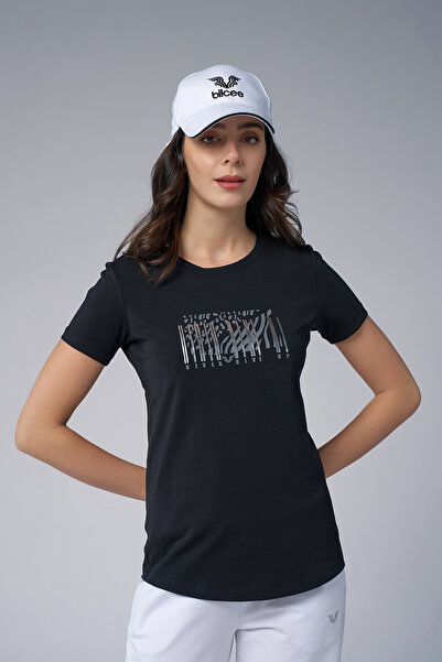 bilcee Women's Black Printed T-Shirt 4071