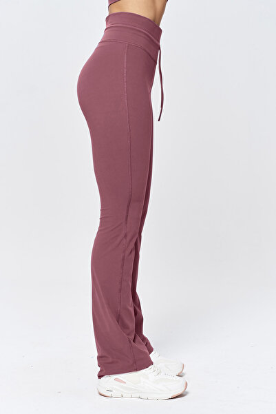 bilcee Γυναικείο παντελόνι κολάν Plum High Waist Flare Απαλής υφής 9909