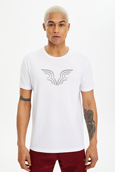 bilcee Men's White Quick Dry Lightweight Training T-Shirt 0094
