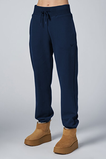 bilcee Women's Navy Blue Brushed Soft Textured Elastic Leg High-Waisted Sweat...