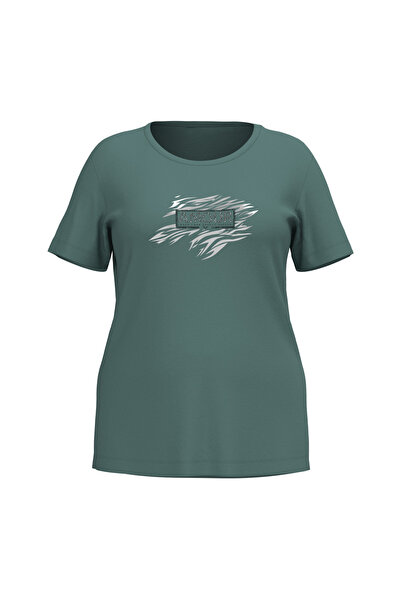 bilcee Жіноча зелена футболка великого розміру з каменним принтом 4067