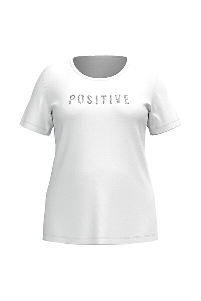 bilcee White Plus Size Women's Printed T-Shirt 4068