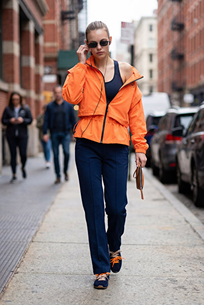 bilcee Women's Navy Blue High Waist Brushed Soft Loose Sweatpants 4824