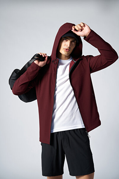 bilcee Чоловічий бордовий тренувальний светр з капюшоном 0547