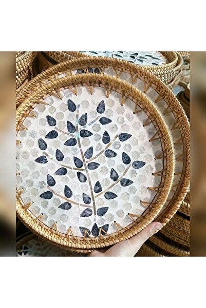 Renesse Home Zagora Handmade Rattan Tray 30 cm – Natural Wicker Presentation ...