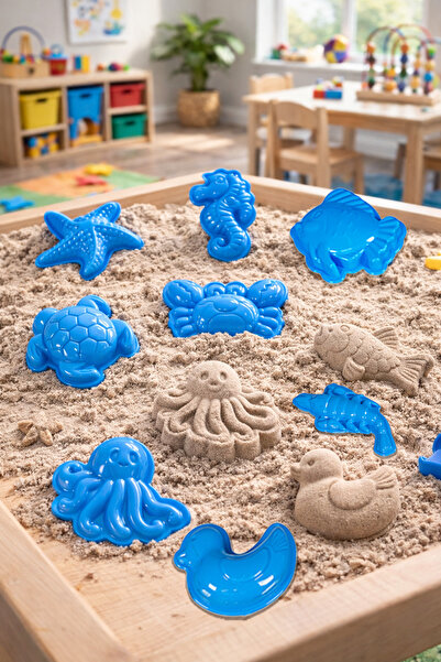 Kinetic Sand 5 KG Kinetik Kum ve 28 Parça Kum Kalıbı Hediye - Eğitici ve Öğretici Oyun Kumu