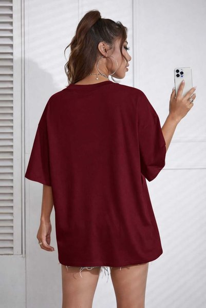 BiavSi Unisex Crew Neck Cotton Oversize Boyfriend T-shirt
