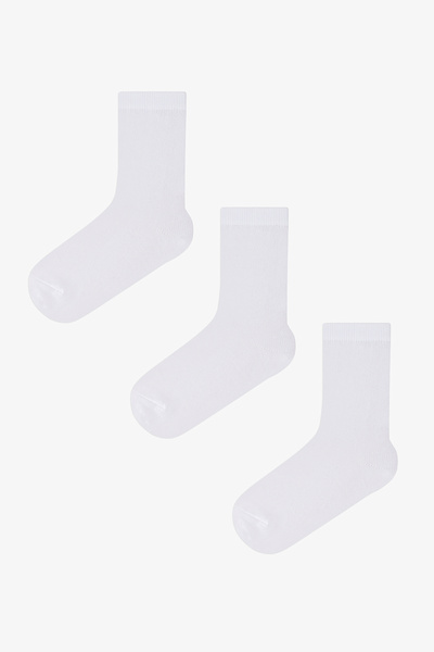 Penti Комплект от 3 чифта бели унисекс чорапи за момичета