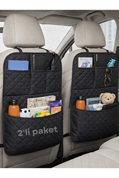 BEYLİNİ 4 Cepli Araç Koltuk Arkası Oto Organizer Toz Suya dayanıklı Araba Kol...