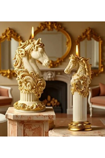2pcs Horse Head Roman Pillar Candle Decorative Candle Custom Design Candle
