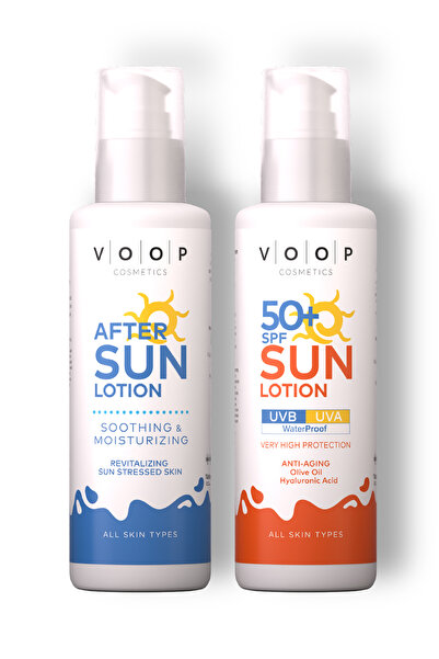 VOOP كريم الشمس للجسم 50 SPF - 150 مل وكريم ما بعد الشمس - 150 مل| مجموعة من ...