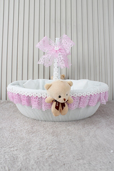 Çocuksan Baby&Kids Wear Pembe Dantelli Ayıcıklı Bebek Sepeti - Baby Shower, Y...