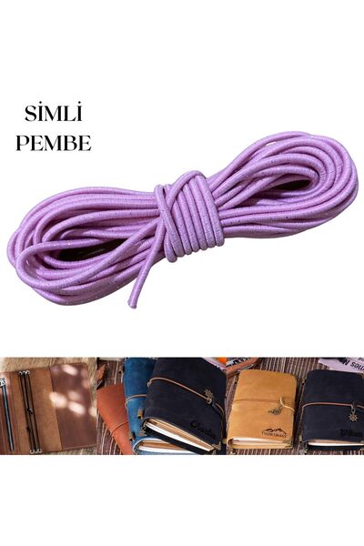 ipekbazaar 3 mm Yuvarlak Lastik İp 2 Mt, Defter Ajanda Kılıfı Sabitleme, Hobi...