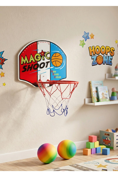 Empressco 3 Adet Top+ Kapıya takılabilir Büyük Boy Oyuncak Basketbol Potası