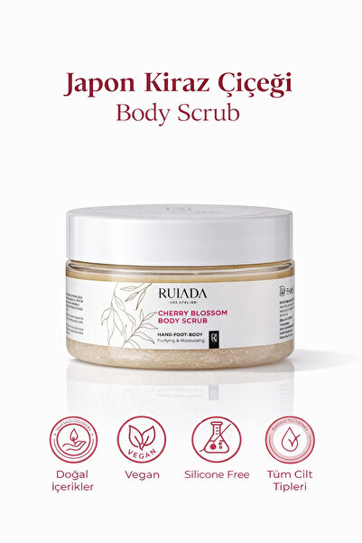 RUIADA Japon Kiraz Çiçeği Body Scrub Besleyici Arındırıcı Nemlendirici Vücut ...