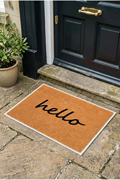 Zevahir Home Hello Written Μοντέρνο Αντιολισθητικό Διακοσμητικό Πατάκι Εισόδου