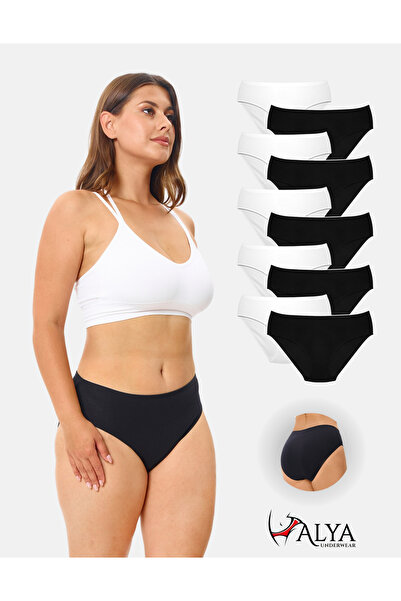 ALYA UNDERWEAR Basic Black and White Women's Cotton Panties - Pack of 10 (Mul...