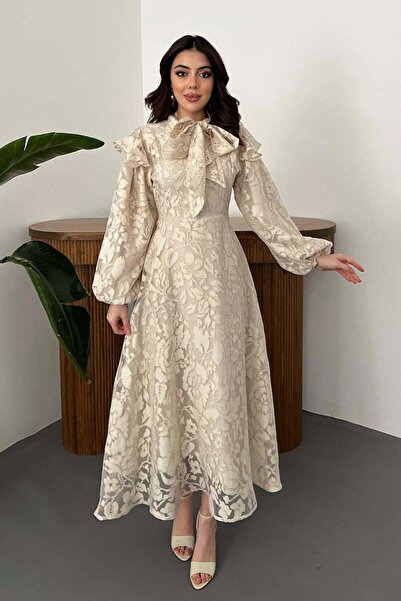 Lady Pixie Rochie cu detaliu eșarfă la guler