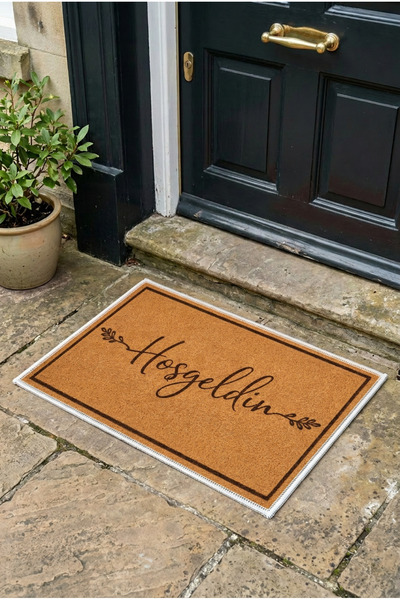 Zevahir Home Minimal Yazılı Hoşgeldiniz Yazılı Kapı Önü Paspası